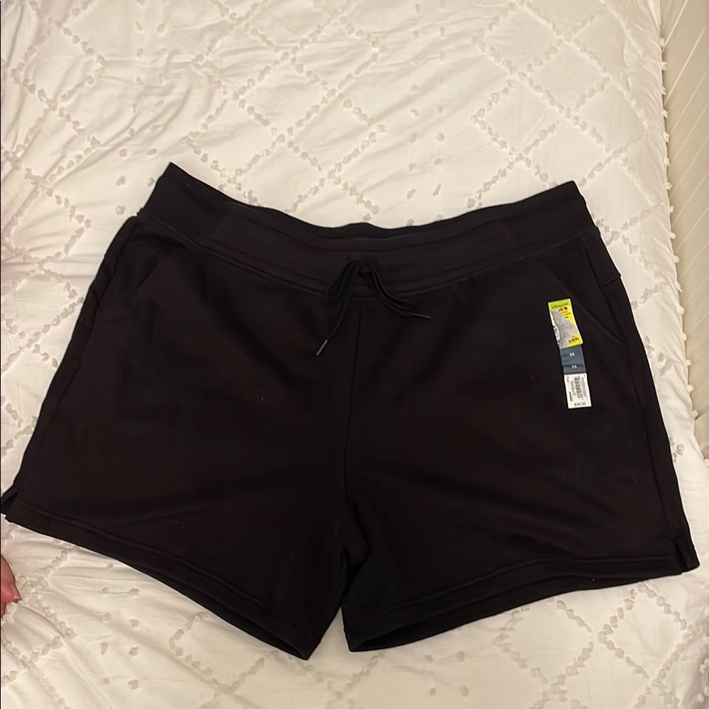 Tek Gear Women's Black Athletic Shorts ultrasoft fleece NWT XL